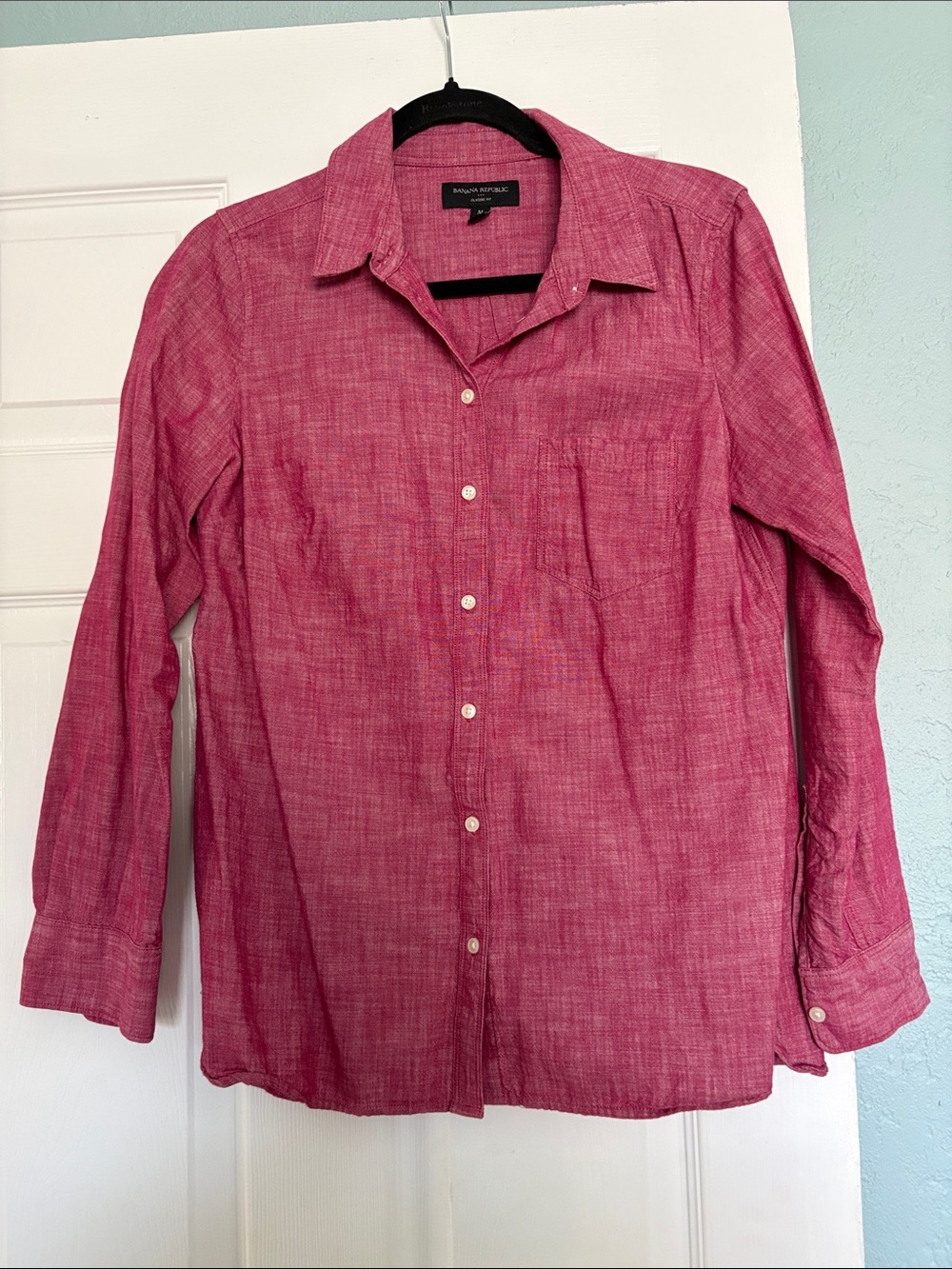 Banana Republic Women's Raspberry Pink Button-Down Shirt
